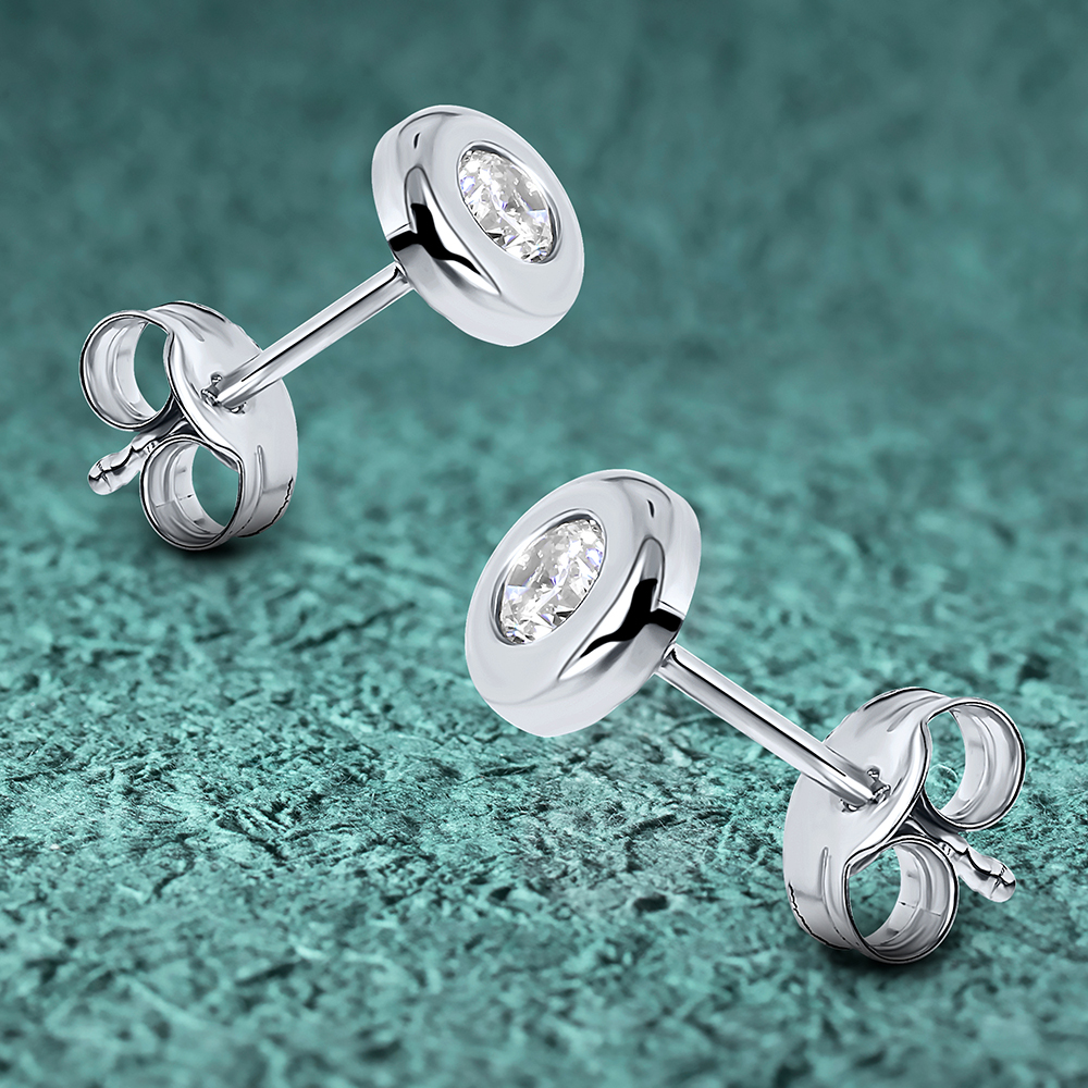 Miore Earrings orecchini oro bianco 9kt zirconia