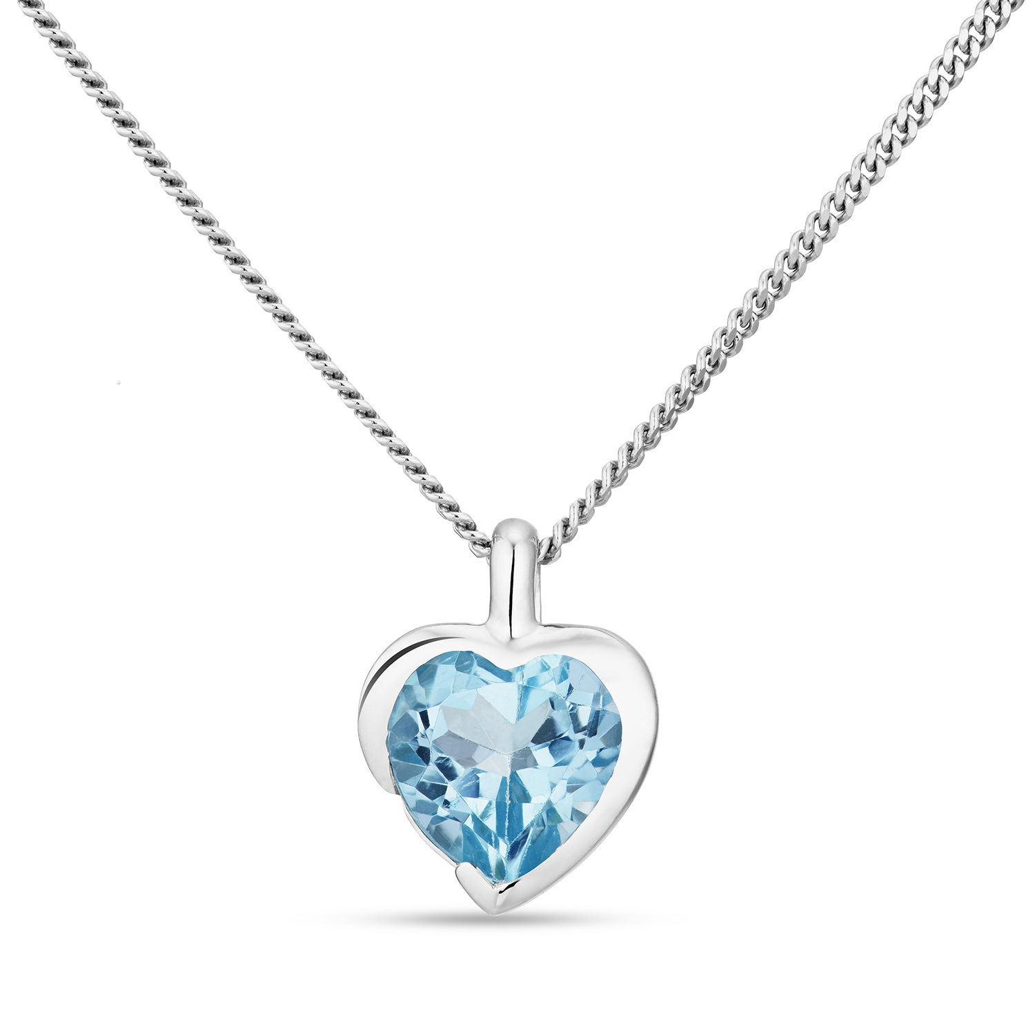 Miore collana oro bianco 9Kt topazio blu