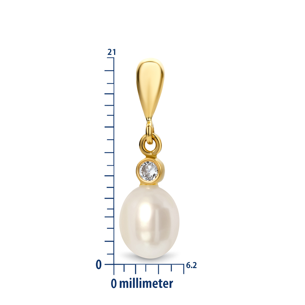 MIORE Orecchini oro giallo 14kt perla zirconi