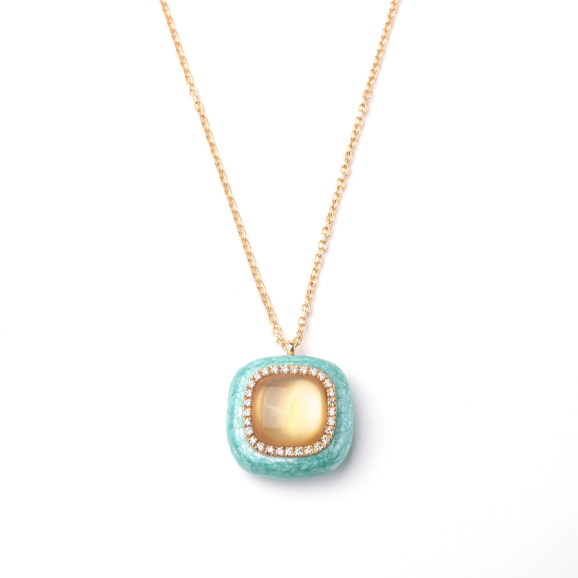 Noi Gioielli Firenze 1873 Mistica collana oro citrino smalto verde