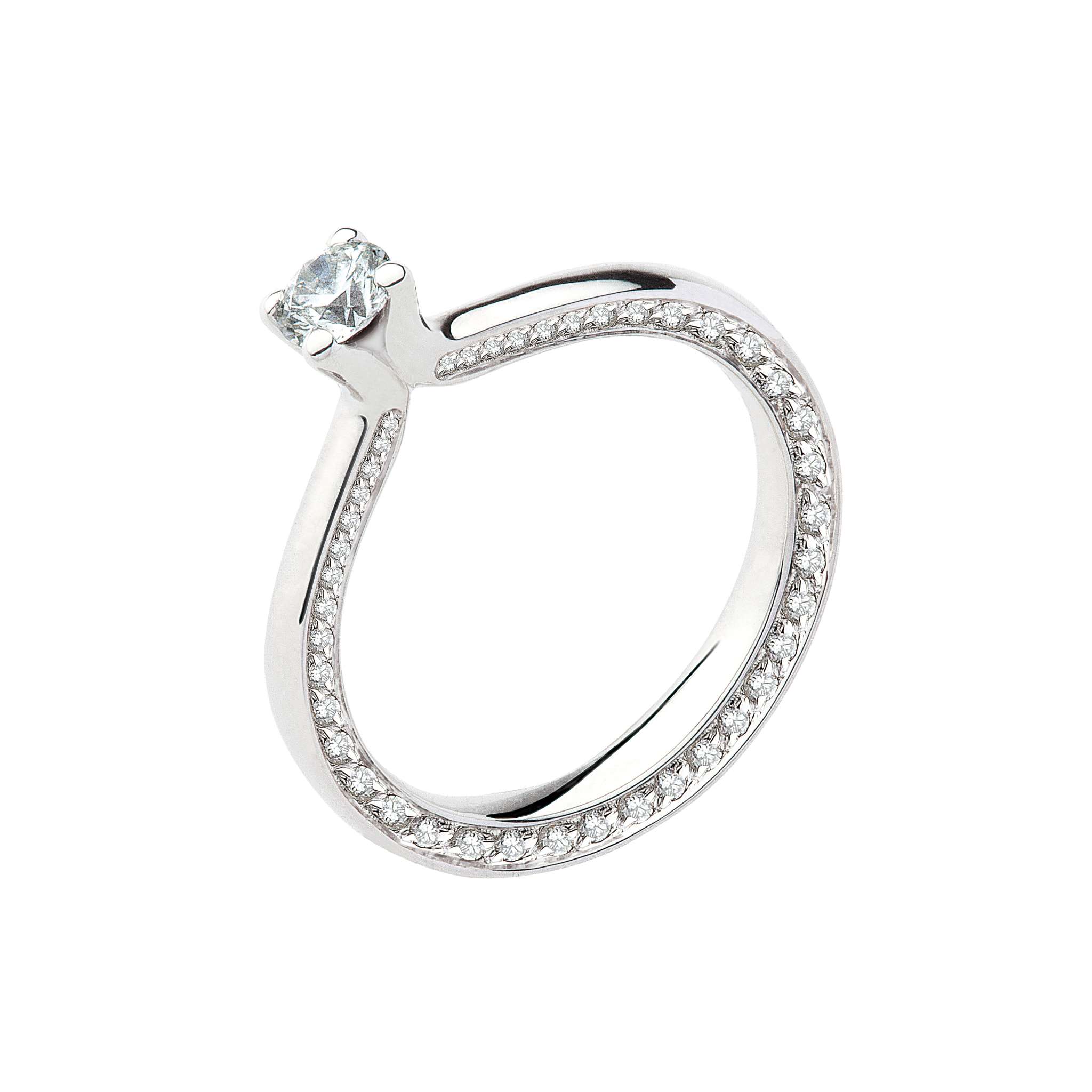 Polello Si Lo Voglio Anello Solitario diamante oro bianco