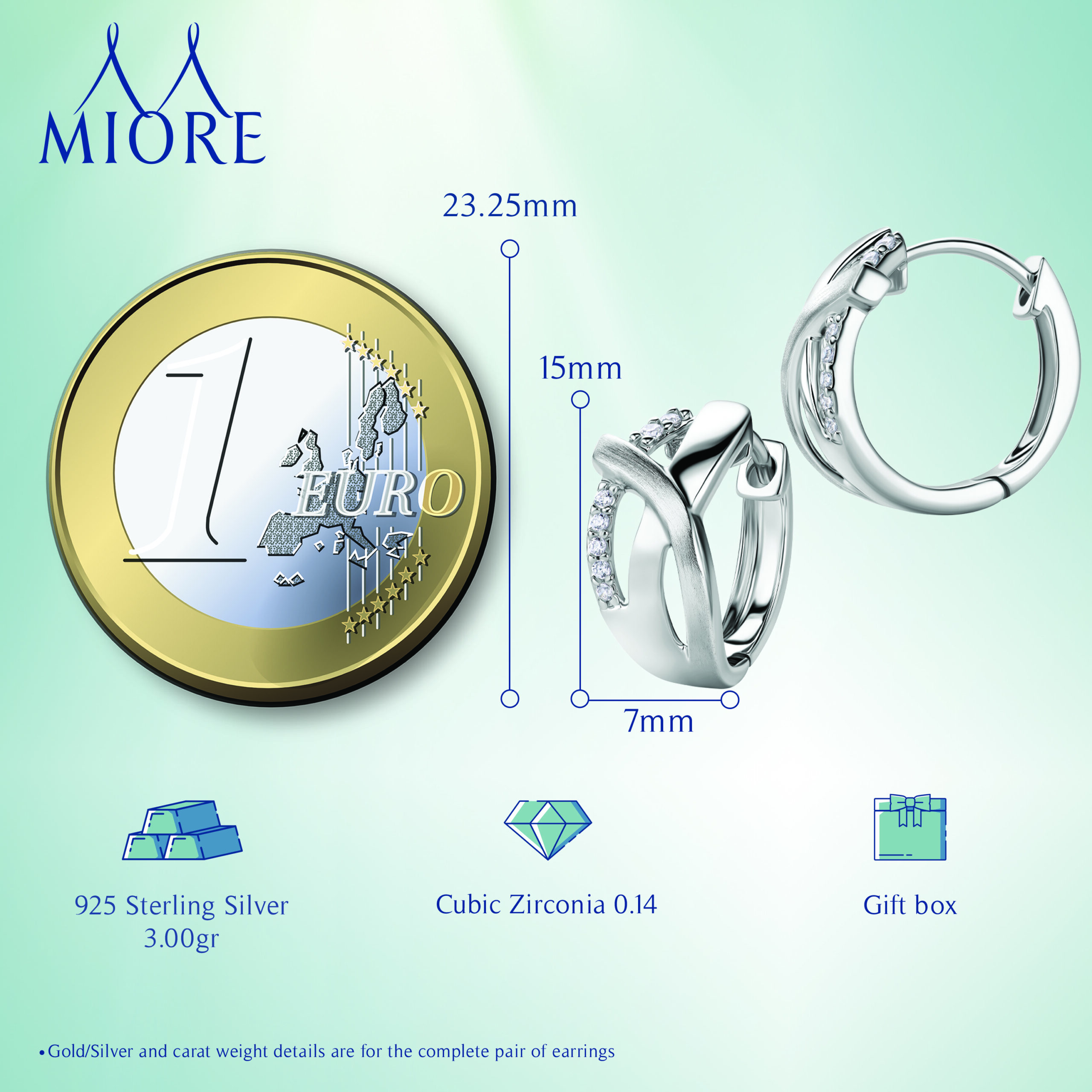 Miore Earrings Orecchini Argento 925 Sterling Silver