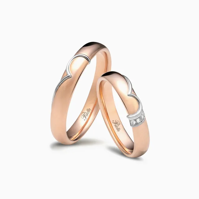 Polello Si Lo Voglio fedi platino diamanti oro rosa
