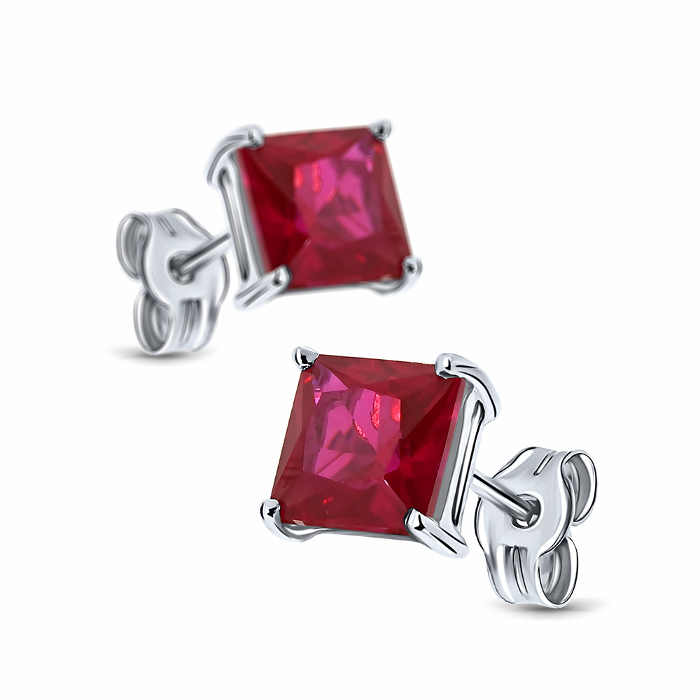 Miore Earrings orecchini oro bianco rubino 9KT