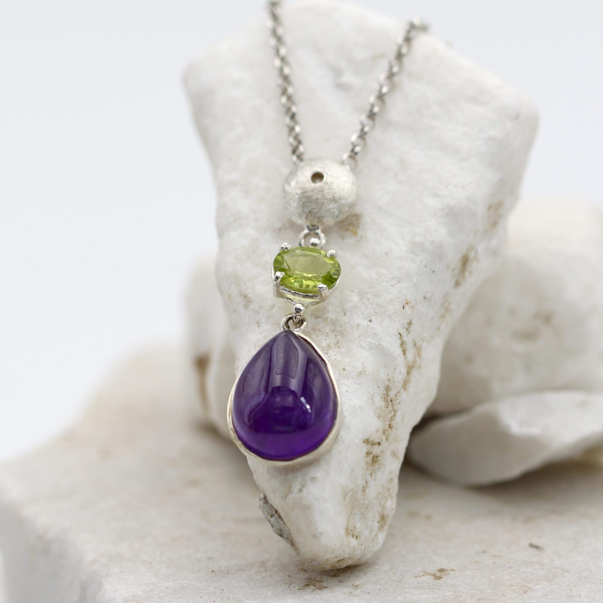 Anna Gioielli Pendenti Pendente argento ametista peridoto 46cm