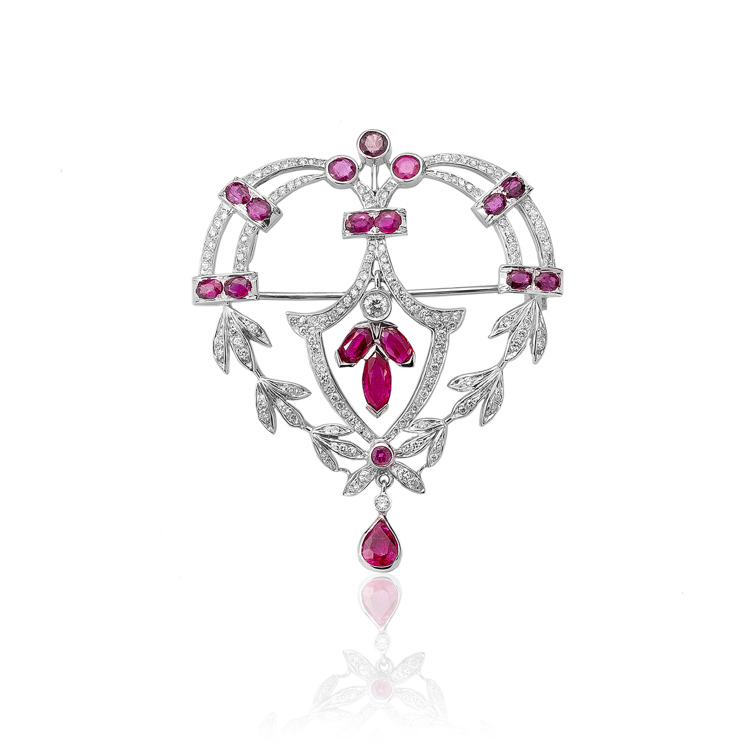 Noi Gioielli High Jewelry Spilla Autunno rubini 3,5 ct