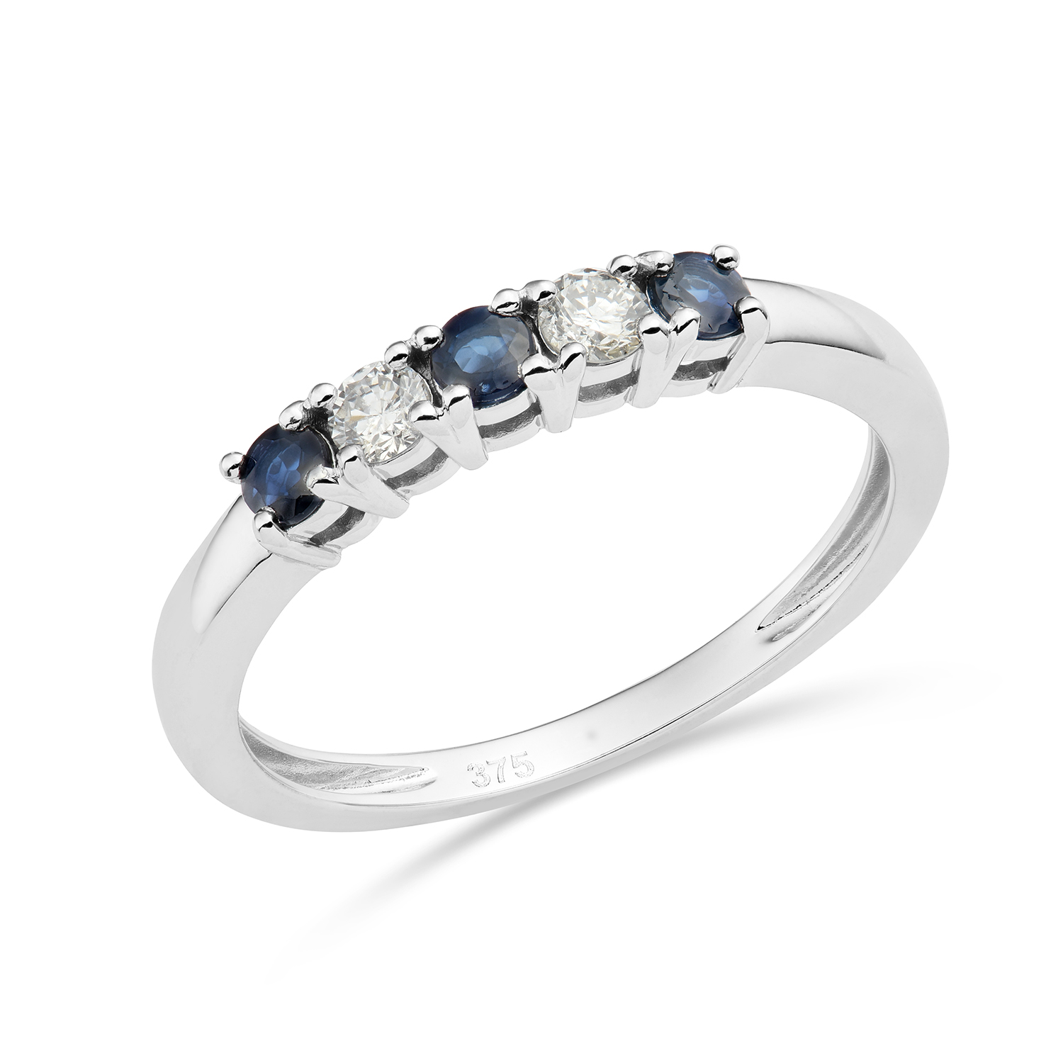 Miore Ring anello oro bianco 9kt zaffiro naturale