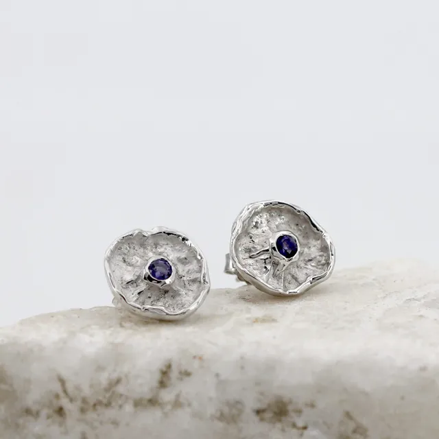 Anna Gioielli Winter Flower orecchini argento fiore iolite 13 mm