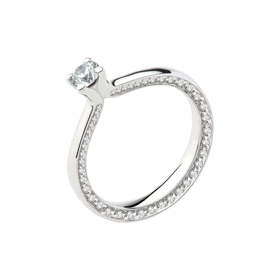 Polello Si Lo Voglio Anello Solitario diamante oro bianco