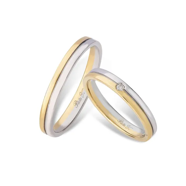 Polello Sì Lo Voglio Fedi oro bianco e giallo 18 kt