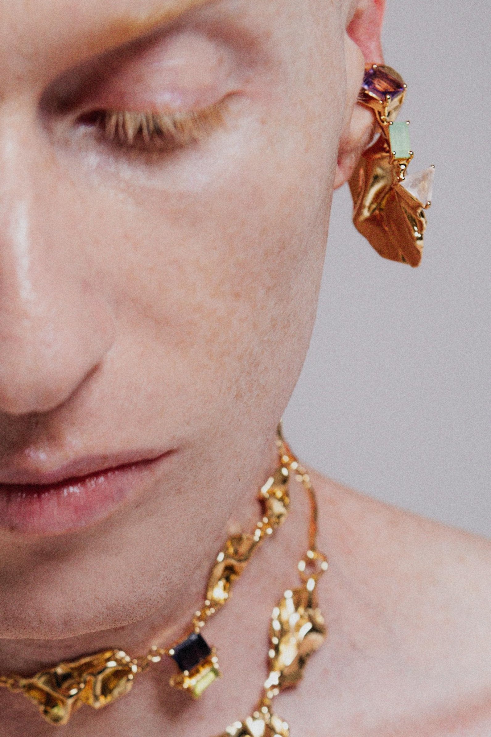 Voodoo Jewels Bold Shapes Ant-ares earcuff oro ametista