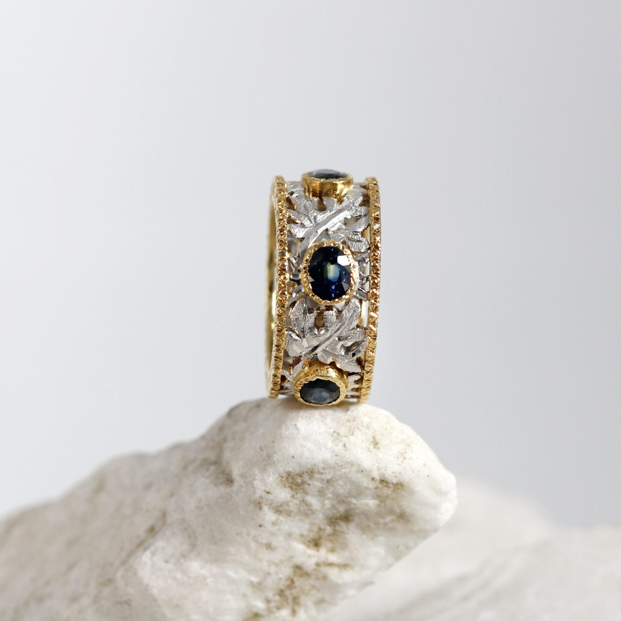 Anna Gioielli Stile Orafo Fiorentino anello oro zaffiri 3,90 ct