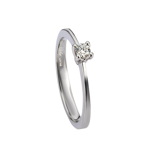 Polello Si Lo Voglio Anello Solitario platino diamante