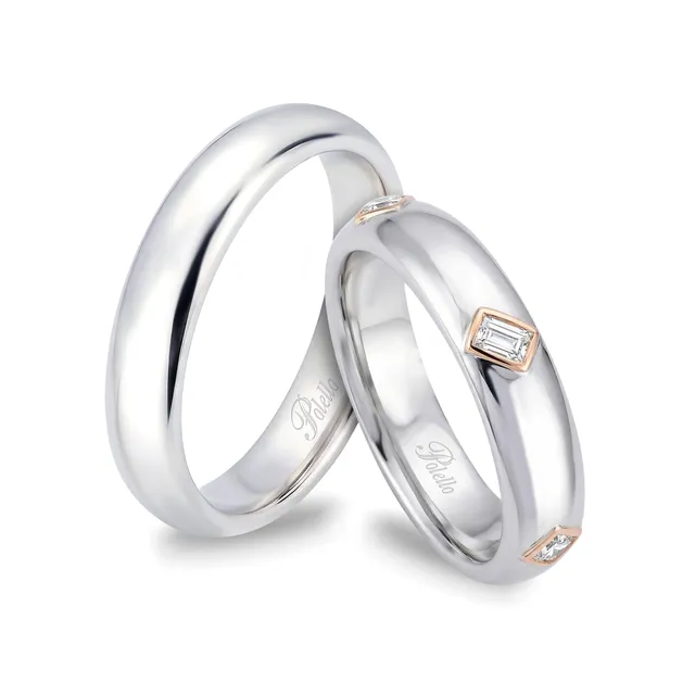 Polello Sì Lo Voglio fede platino oro rosa diamanti