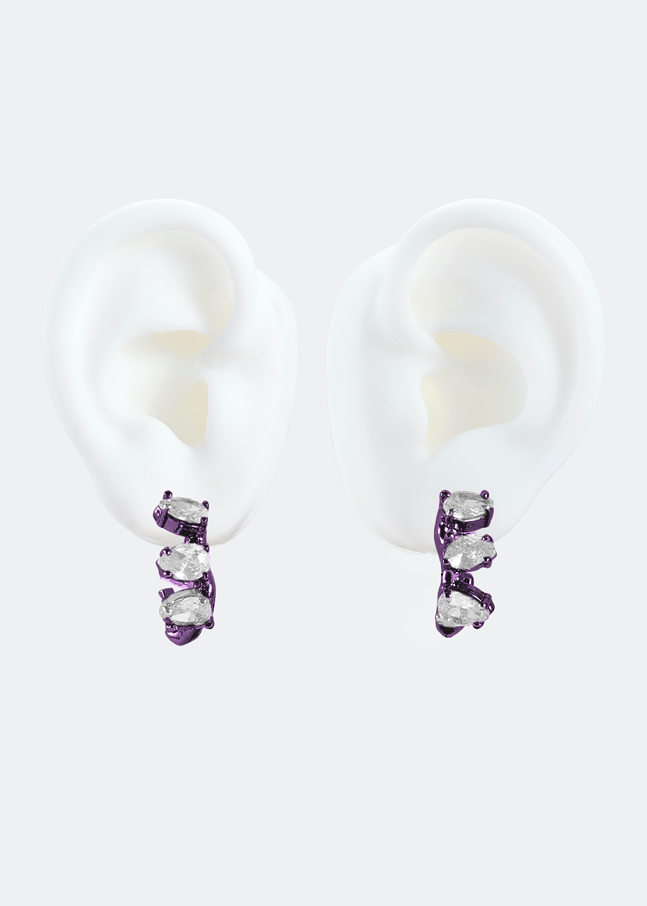 Voodoo Jewels Mini Color Aita orecchini bronzo viola pietre