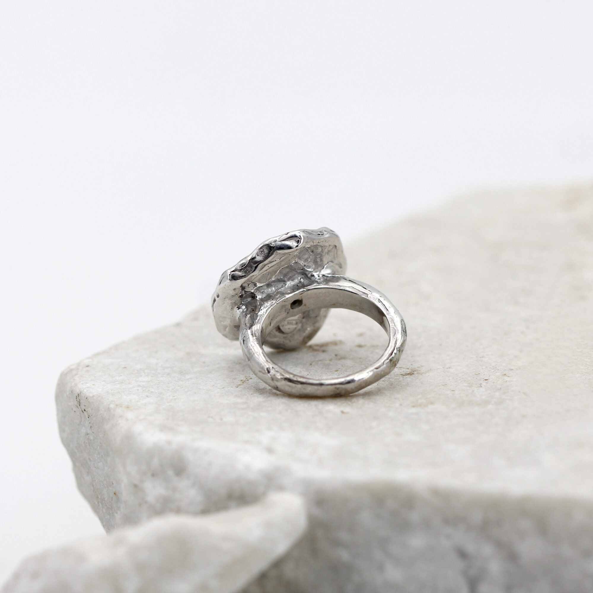 Anna Gioielli Winter Flower anello argento peridoto smalto verde