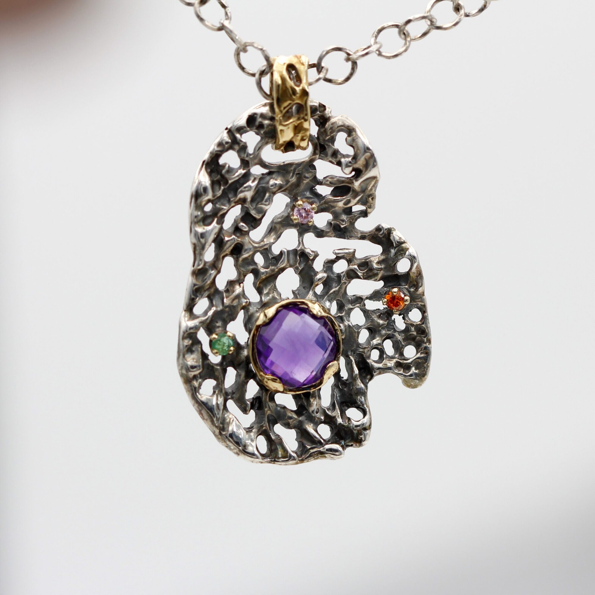 Anna Gioielli Marte pendente argento e oro ametista 4,15 ct
