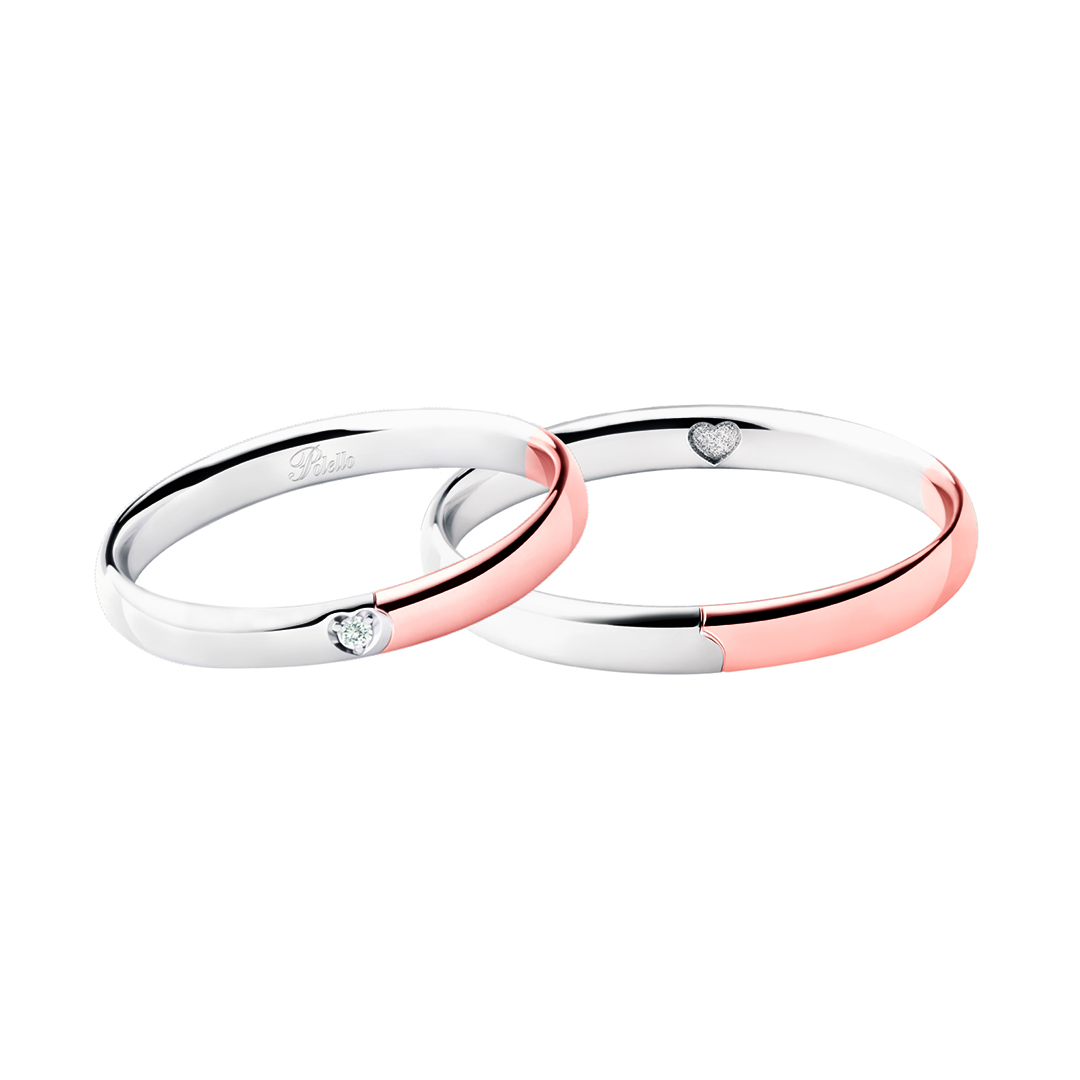 Polello Cuori Fedi Regalo di Cuore 1 fede oro diamante