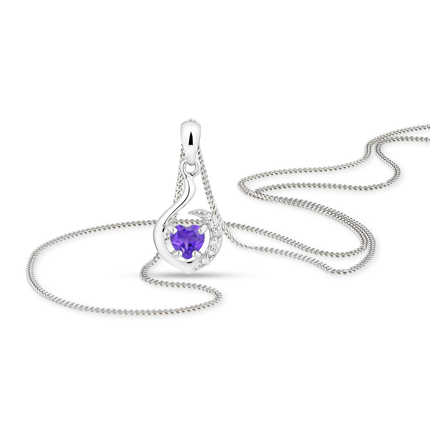 Miore Collana Oro Bianco 9 Kt Ametista