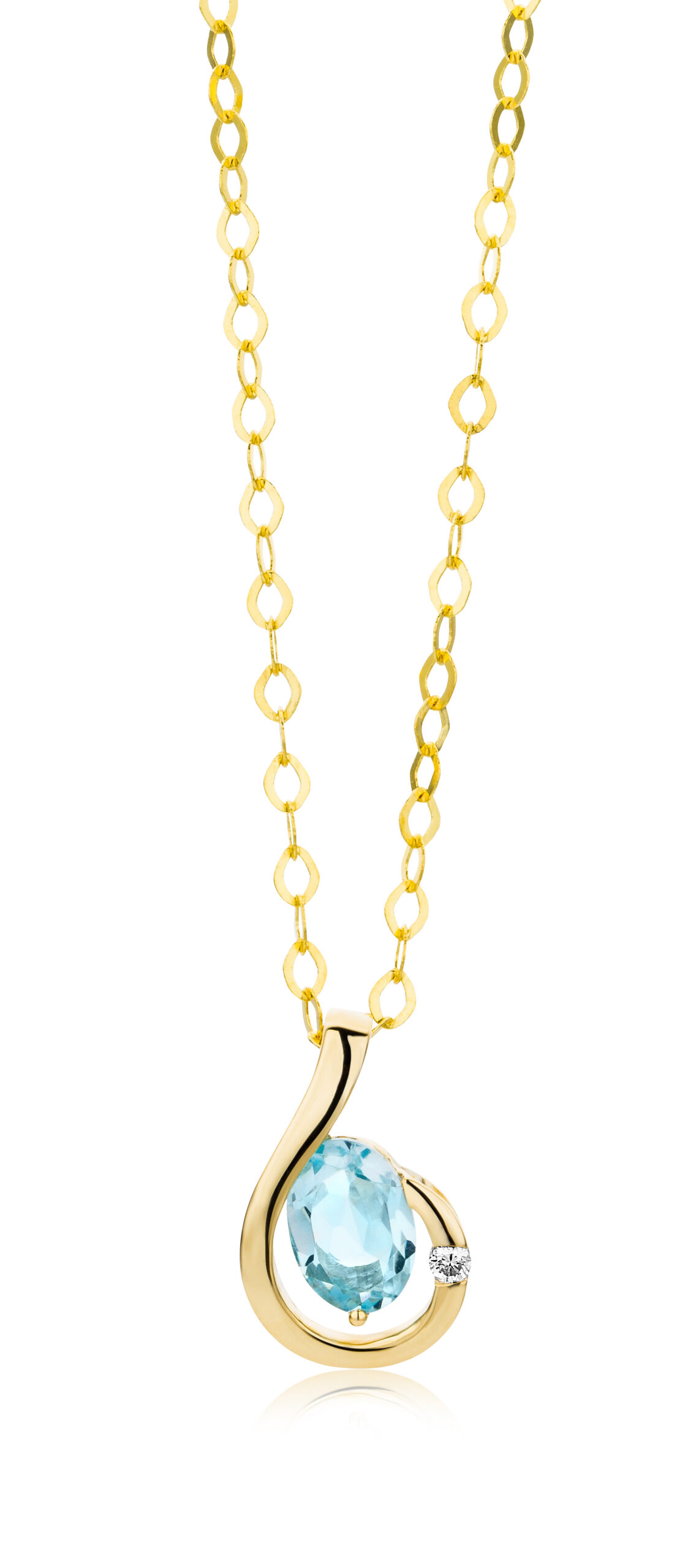 Miore Necklace Collana Oro Giallo 9Kt Topazio Blu