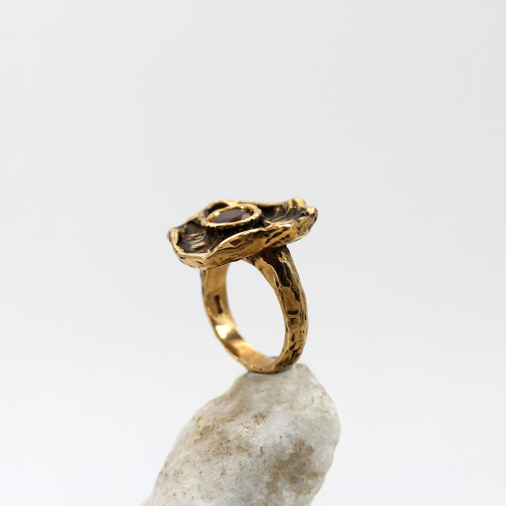 Anna Gioielli Anelli anello bronzo granato fiore Winter