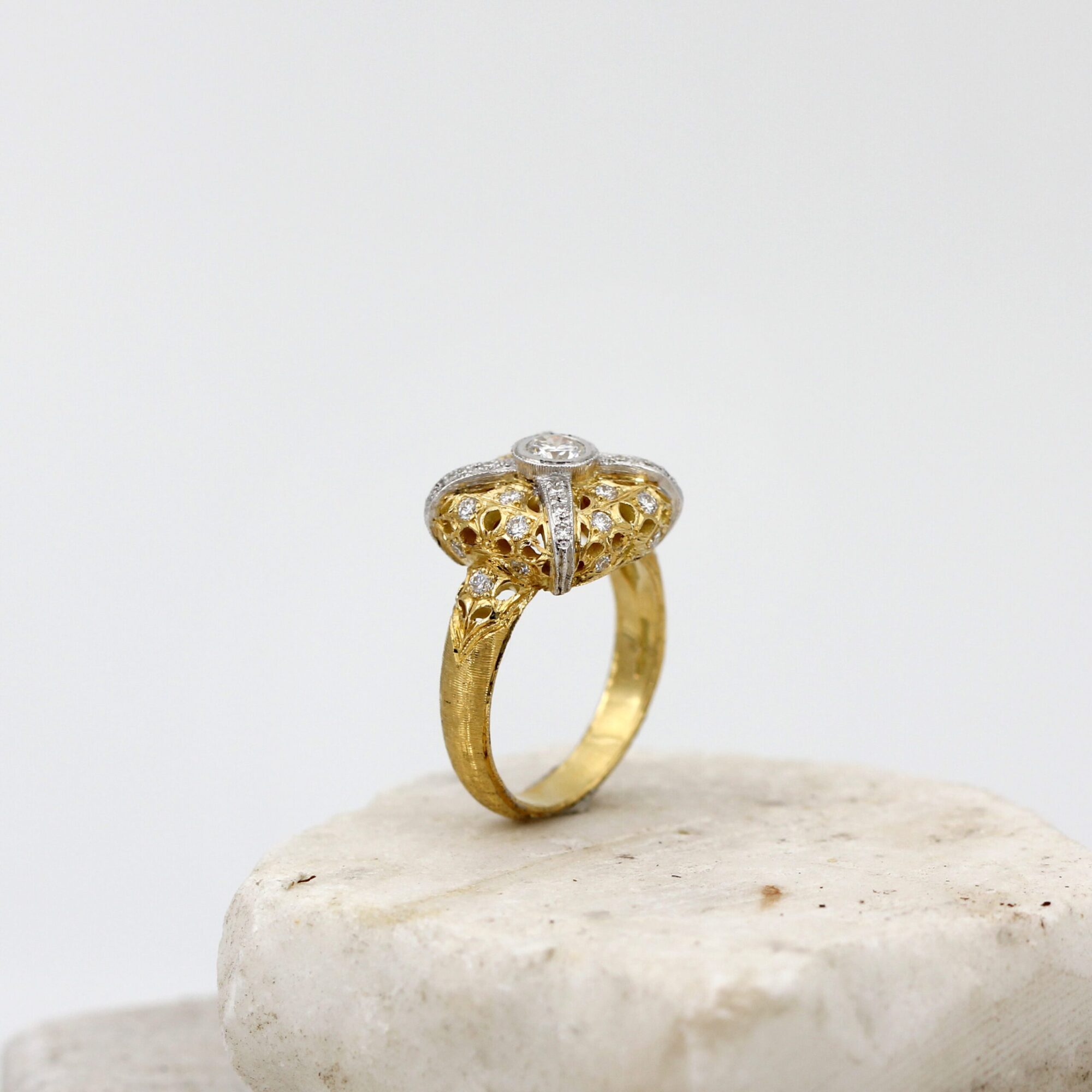 Anna Gioielli Prestige Anello Oro Stile Fiorentino Diamanti 0,80 ct