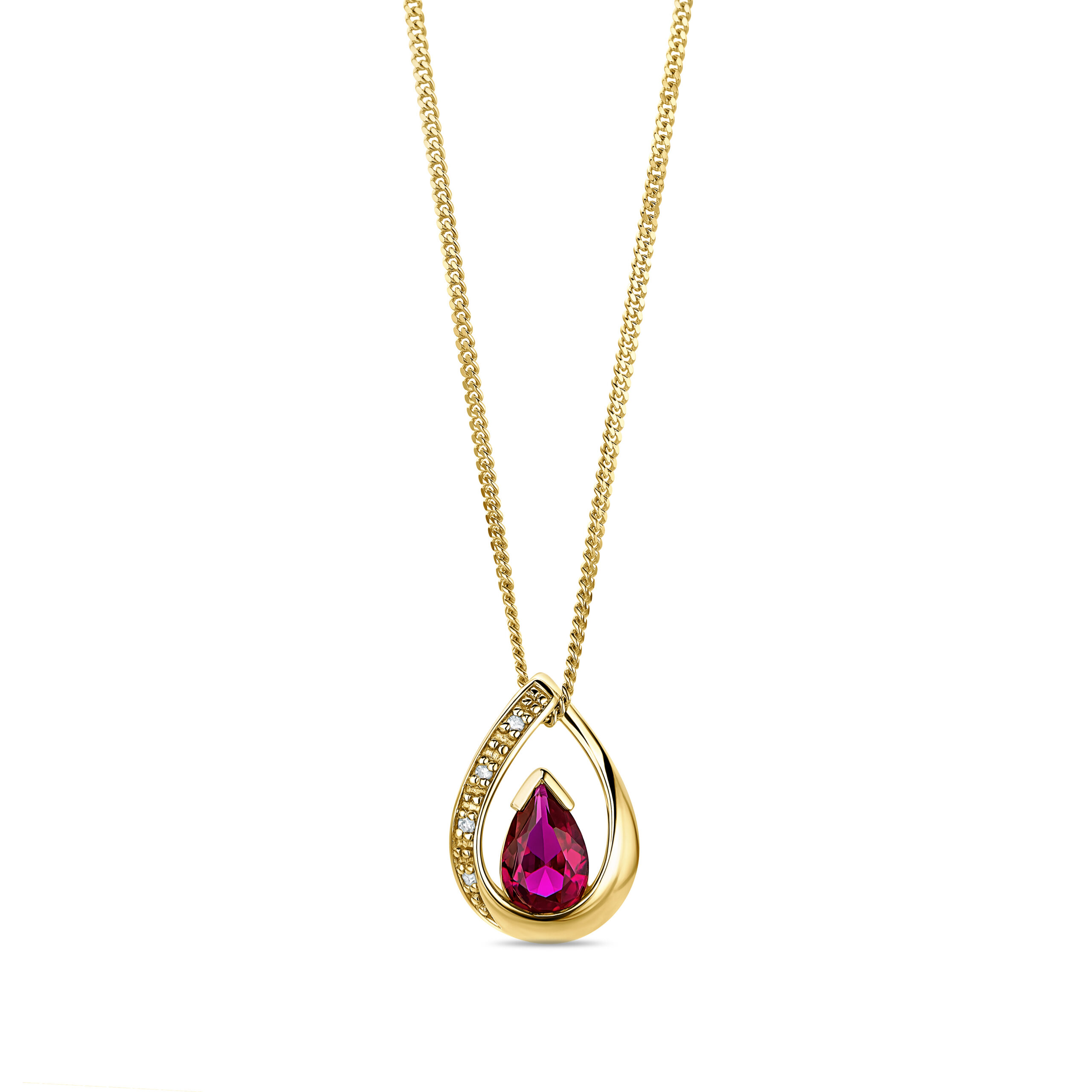 Miore Collana oro giallo 9kt rubino creato