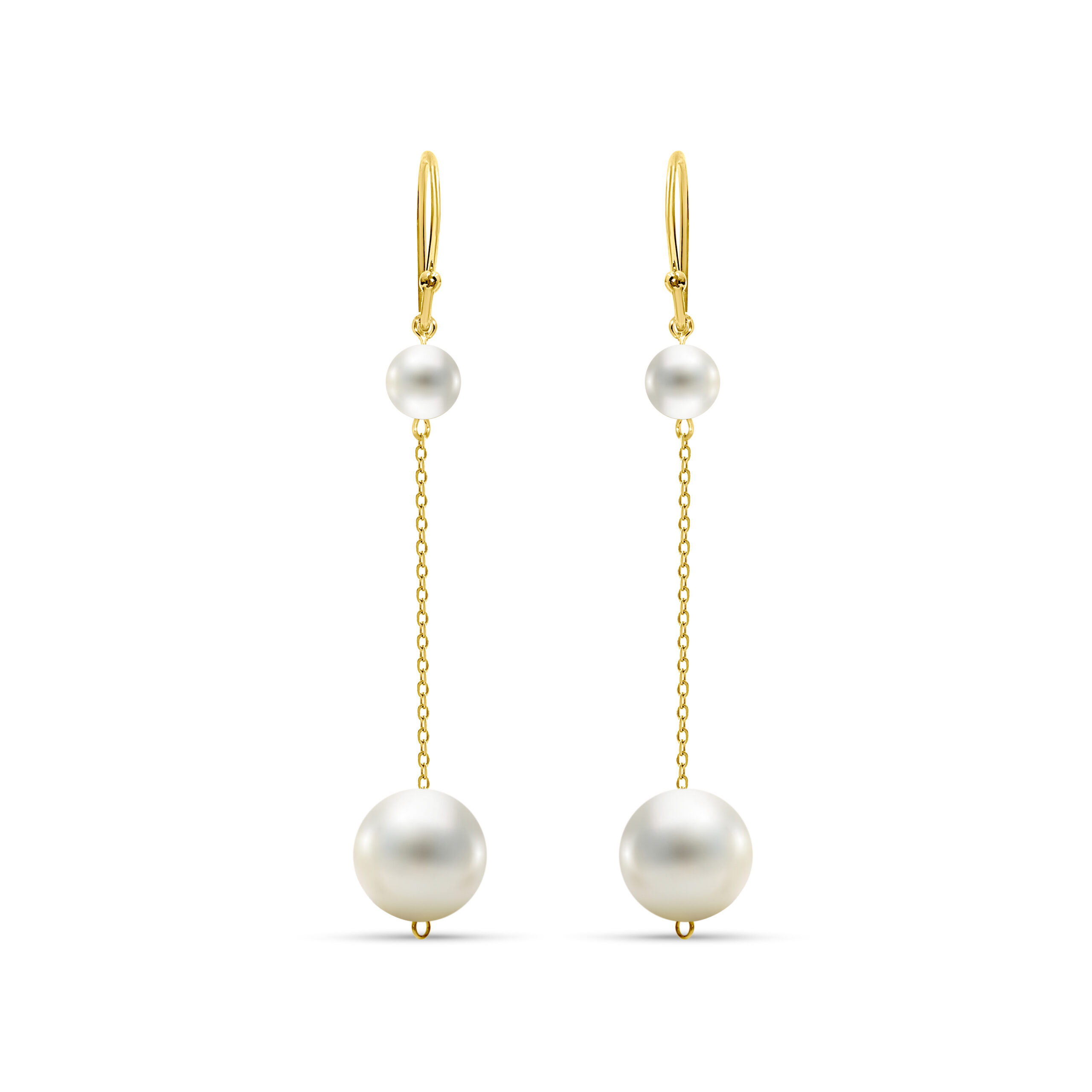 Miore Orecchini Oro Giallo 14Kt Perla Acqua Dolce