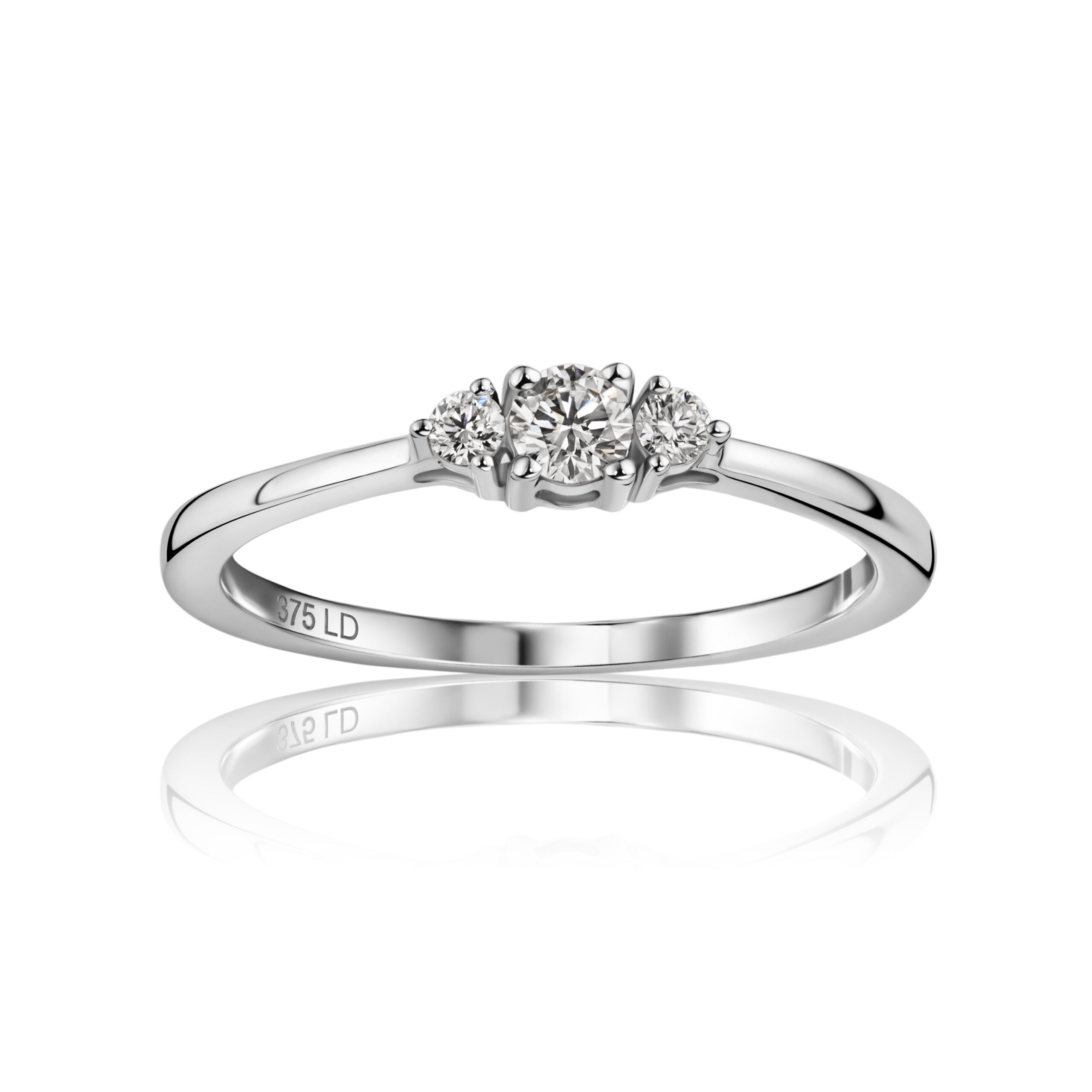 Miore Ring Anello Oro Bianco 9Kt 375