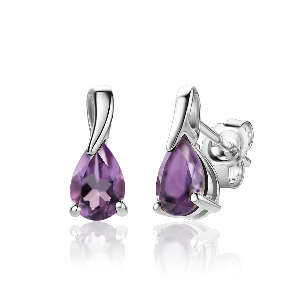 Miore Earrings Orecchini Oro Bianco 9Kt Ametista