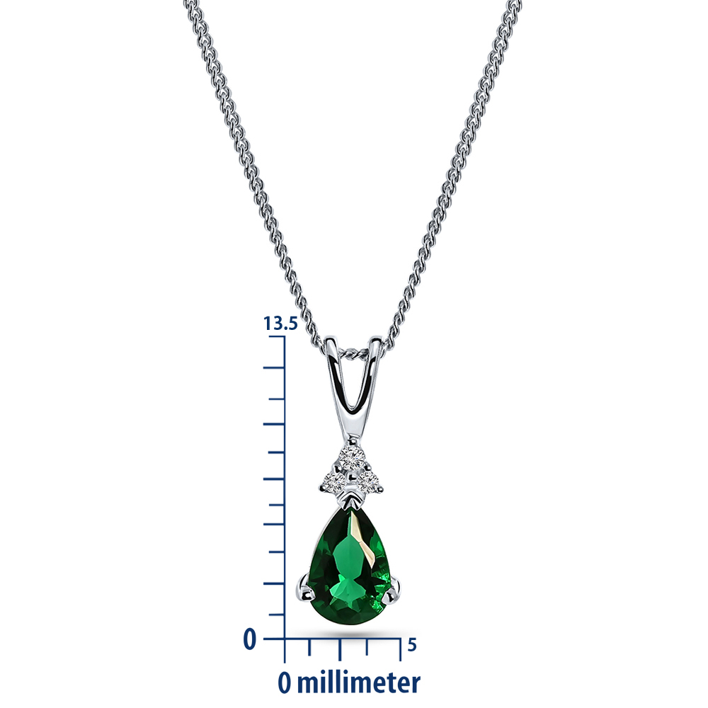 Miore Necklace Collana in Oro Bianco 9kt Smeraldo Creato