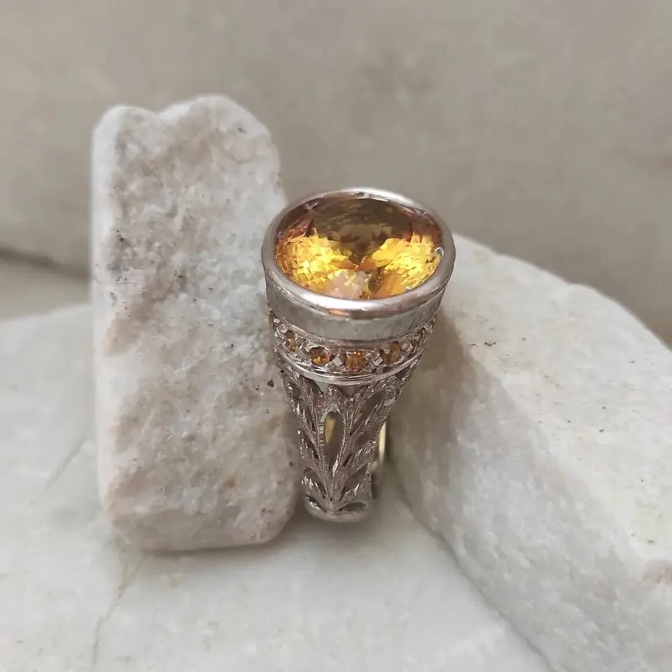 Anna Gioielli Fiorentino Anello Argento Quarzo Citrino 16,50 ct