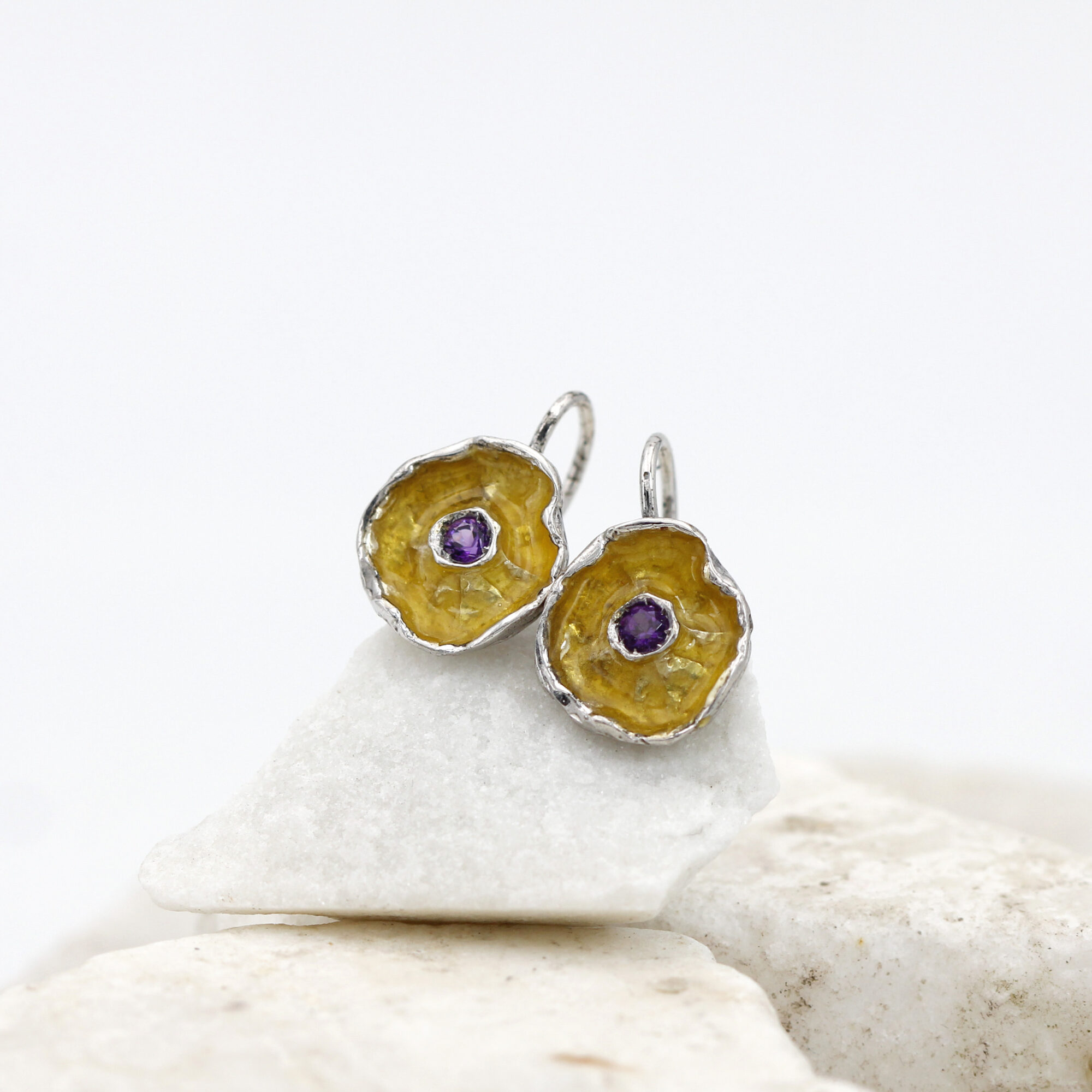 Anna Gioielli Winter Flower Orecchini argento ametista 12 mm