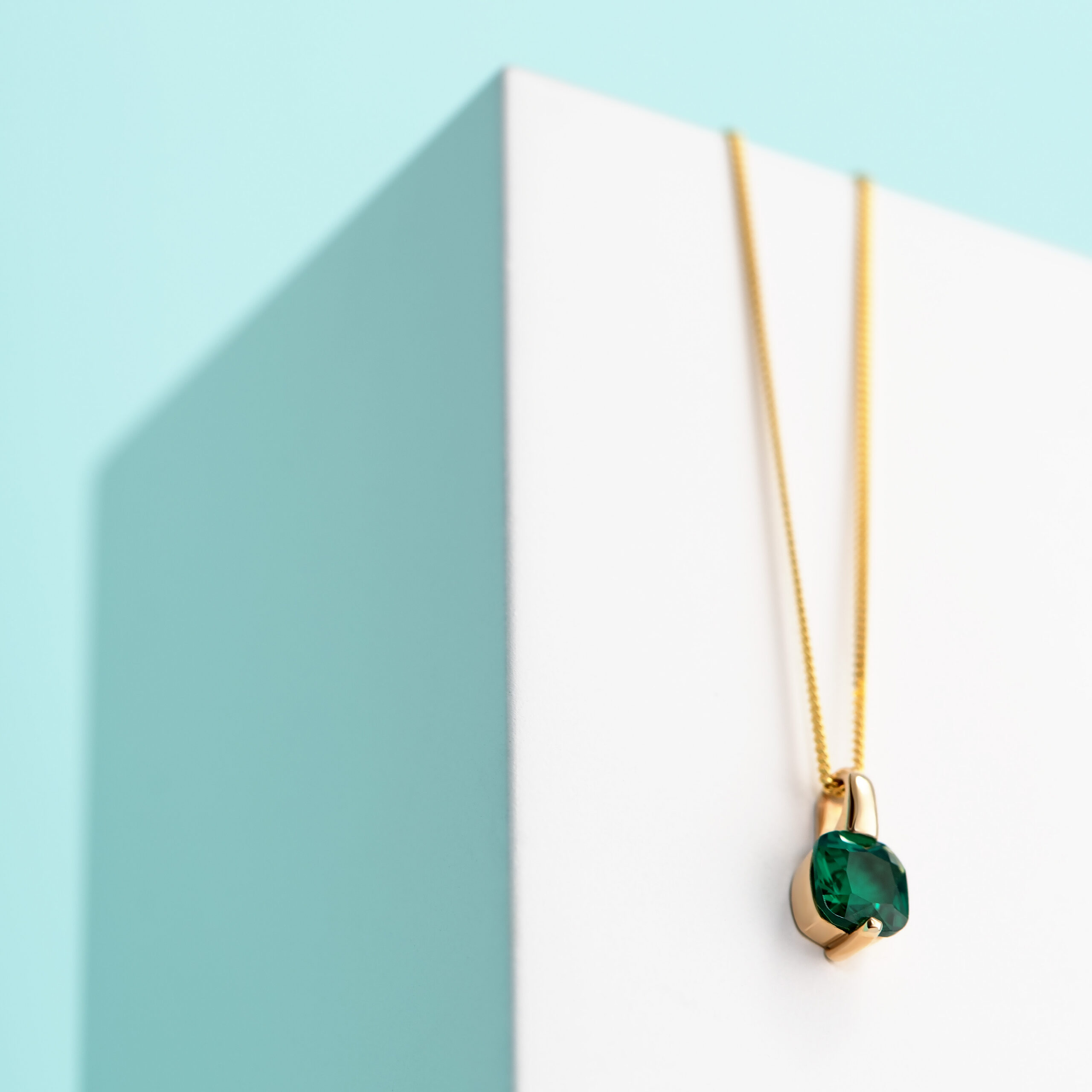 Miore collana oro giallo 9 kt smeraldo creato