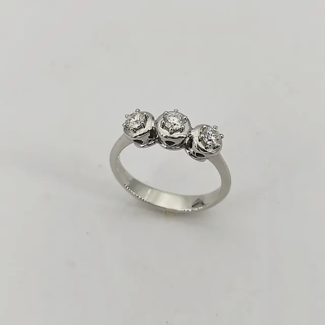 Anna Gioielli Classici anello trilogy oro bianco 3 diamanti 0.45ct