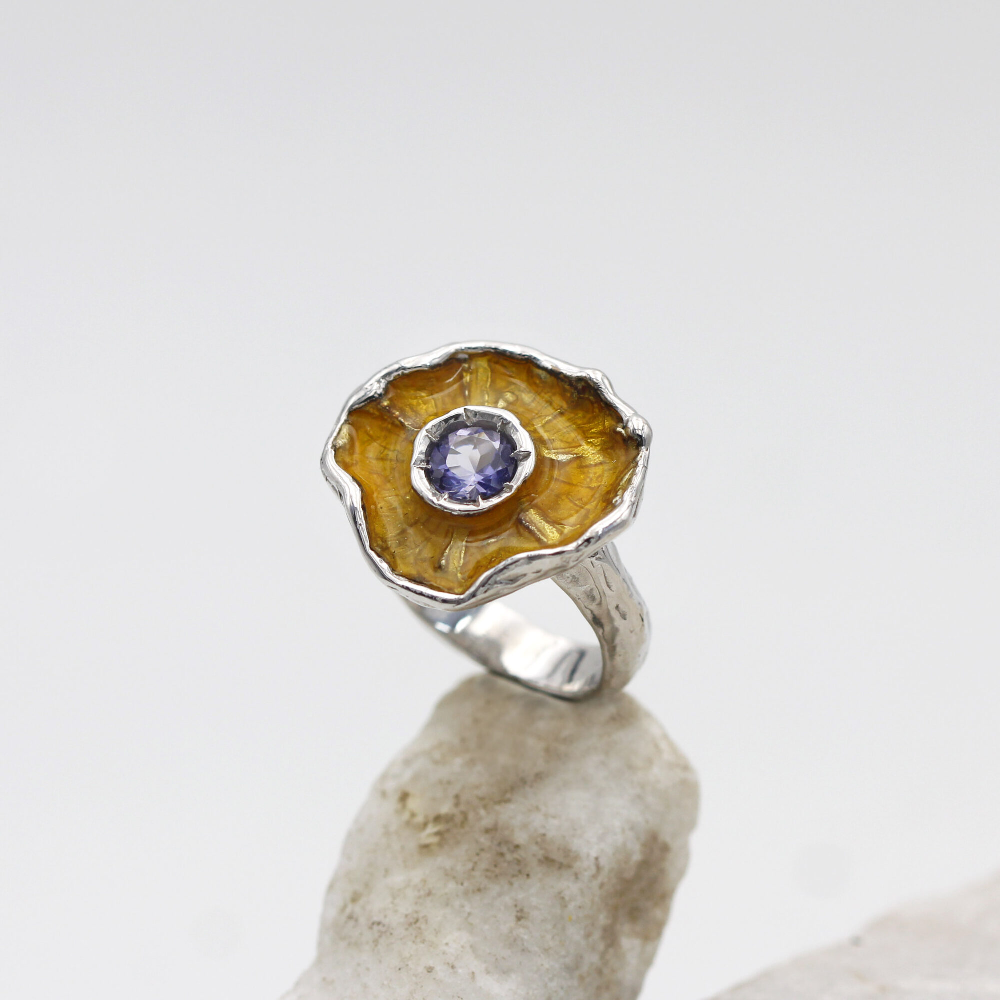 Anna Gioielli Winter Flower Anello Argento Iolite 21 mm