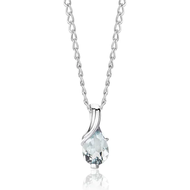 MIORE Collana oro bianco 9KT acquamarina
