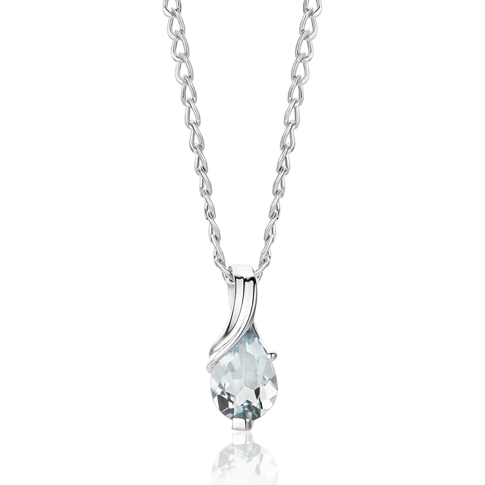 MIORE Collana oro bianco 9KT acquamarina