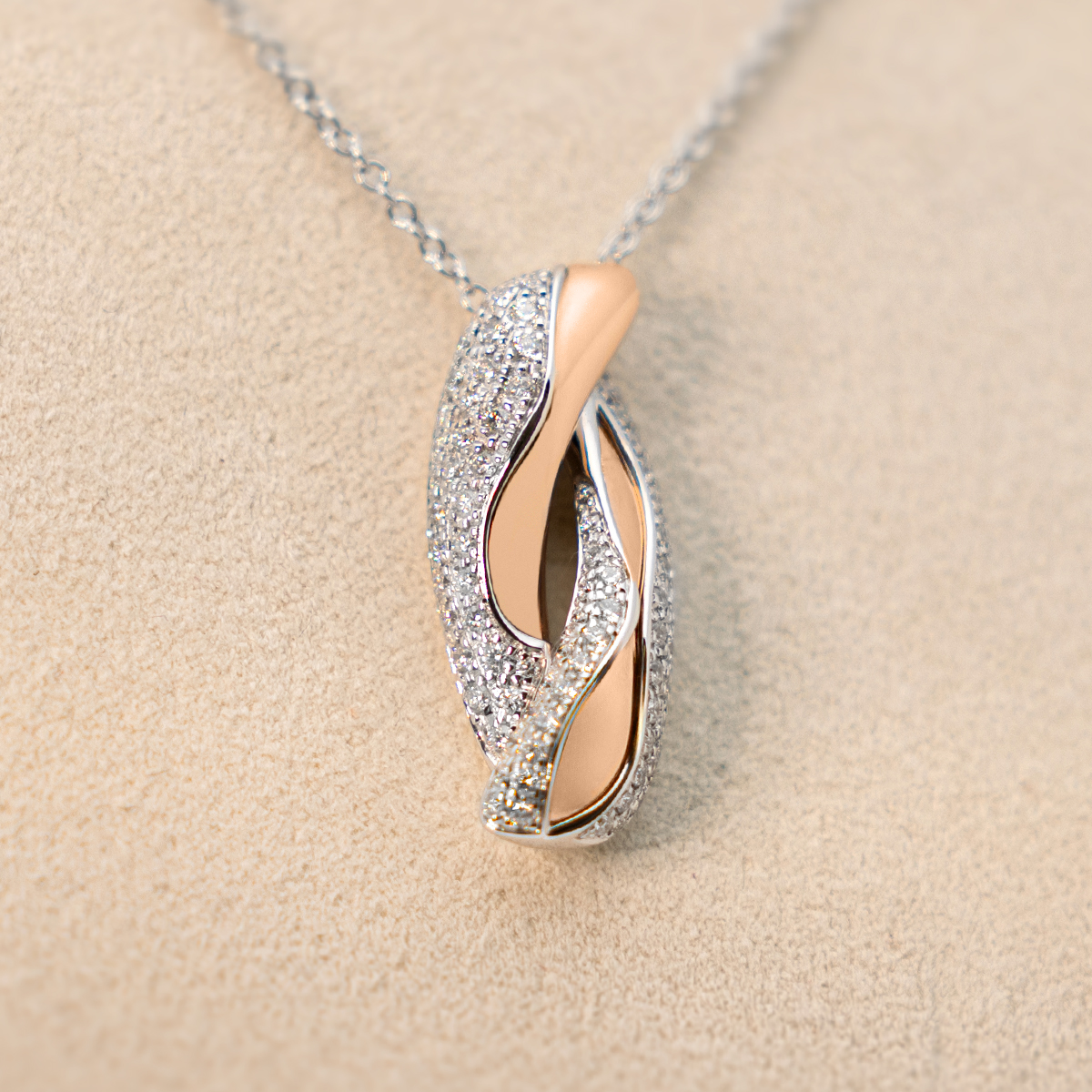 Polello 2025 Collana Oro Bianco Rosa Bicolore Donna