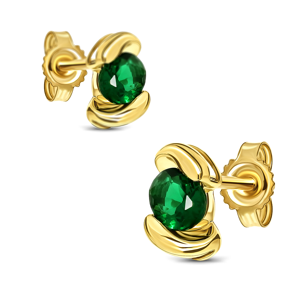 Miore Earrings orecchini oro 9kt smeraldo verde