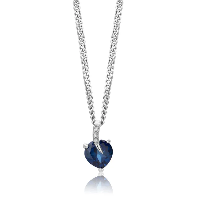 Miore Necklace collana argento 925 zaffiro blu