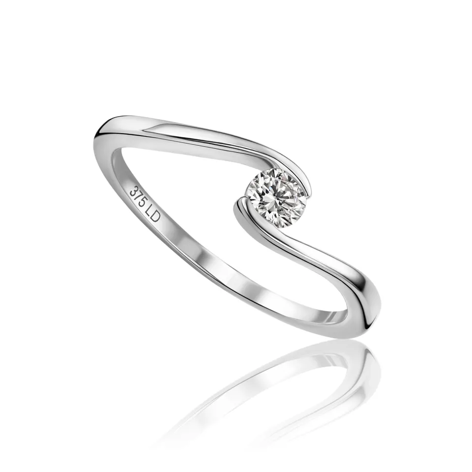 Miore Ring anello oro bianco 9kt 375