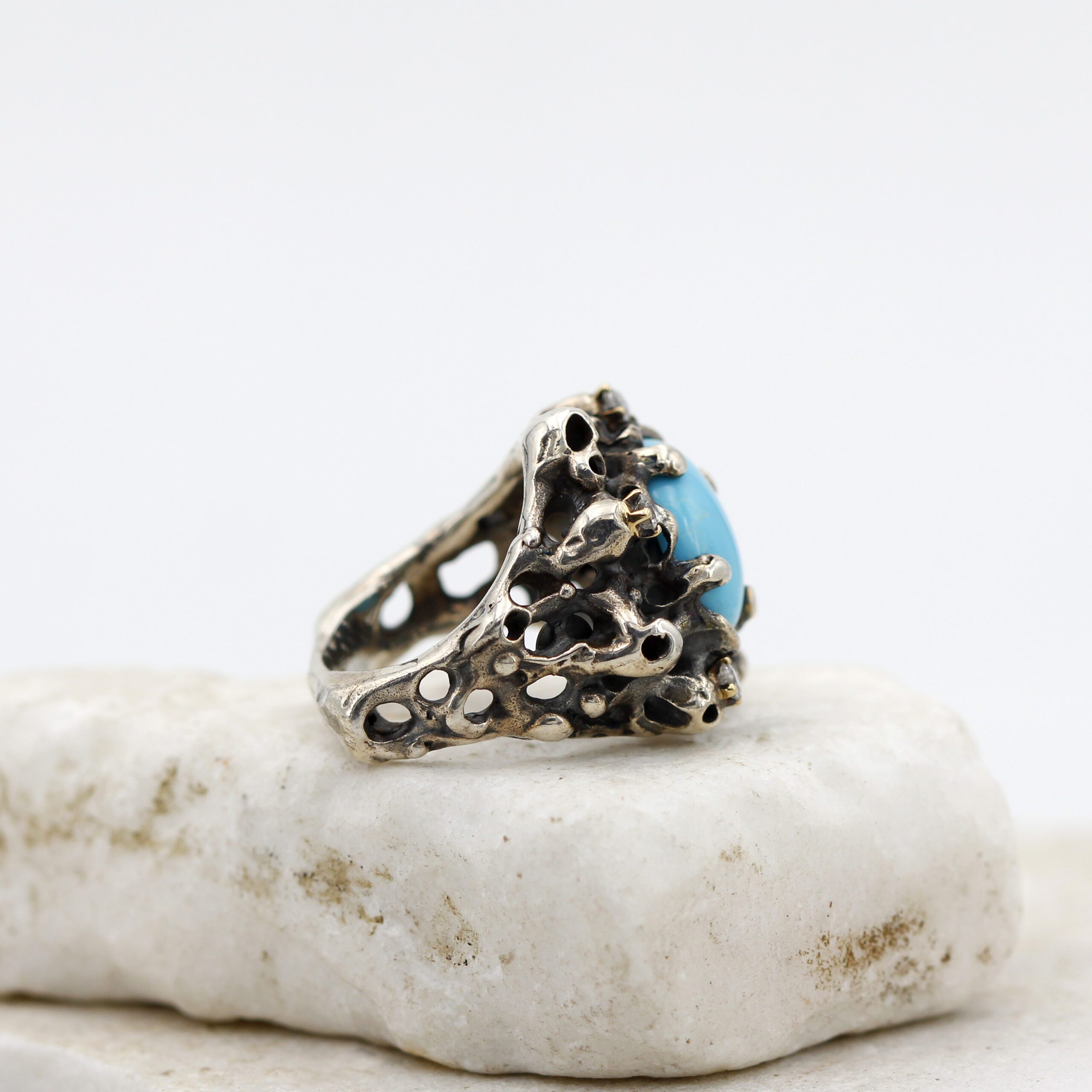 Anna Gioielli Jolly Jewels anello turchese 4 diamanti grey