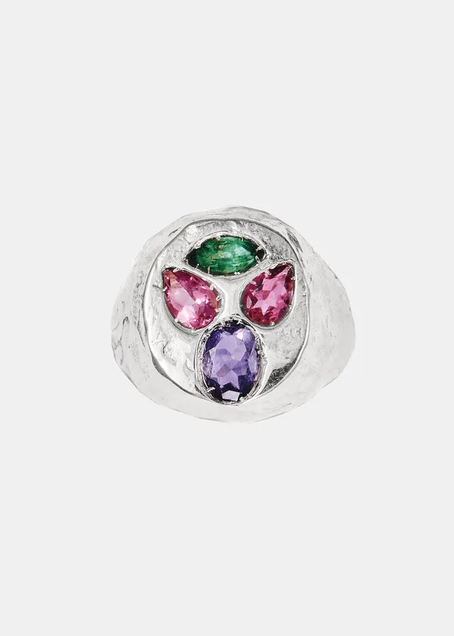 Voodoo Jewels Bold Shapes Sumiko anello sigillo argento
