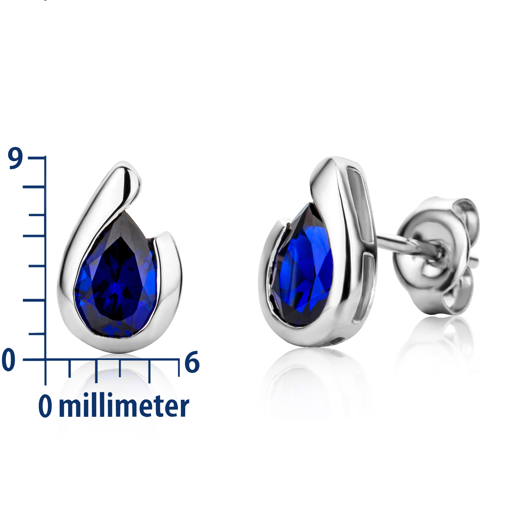 Miore Earrings orecchini oro bianco 9KT zaffiro