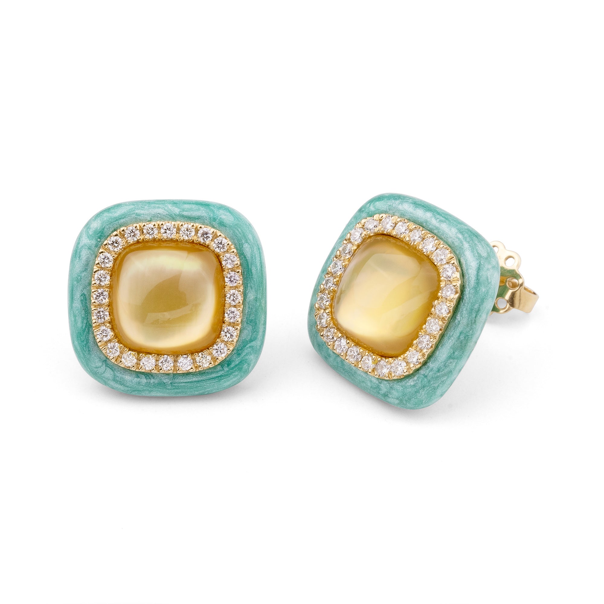 Noi Gioielli Firenze 1873 Mistica orecchini oro giallo smalto 0,40ct