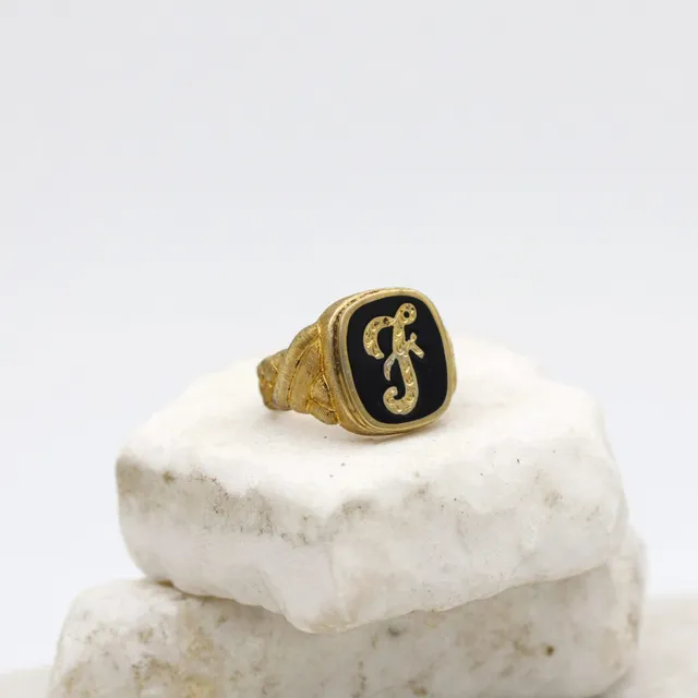Anna Gioielli Collezione Uomo Anello iniziale F argento uomo oro