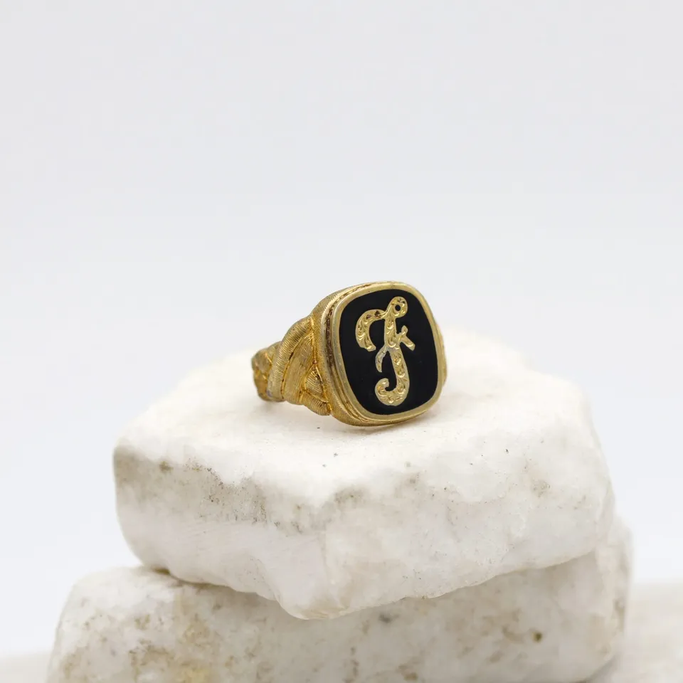 Anna Gioielli Collezione Uomo Anello iniziale F argento uomo oro