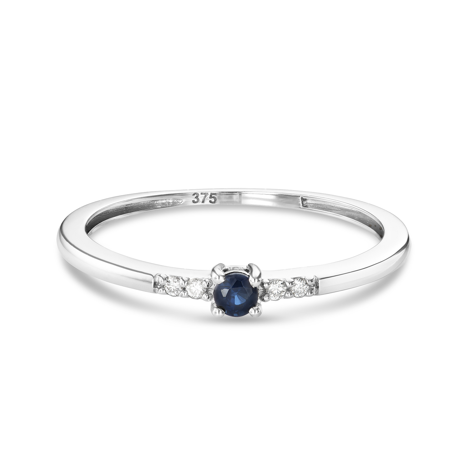 MIORE Anello oro bianco 9kt zaffiro naturale