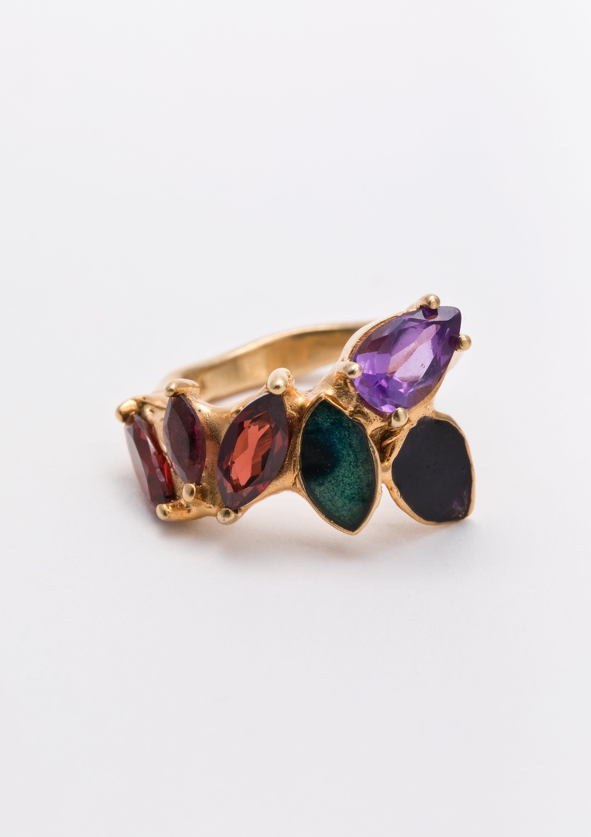 Voodoo Jewels Dhara anello argento dorato tormaline